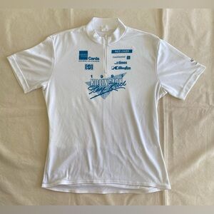 White Cycling Jersey with Blue Graphics 1991 Killington Stage Race Vintage Large